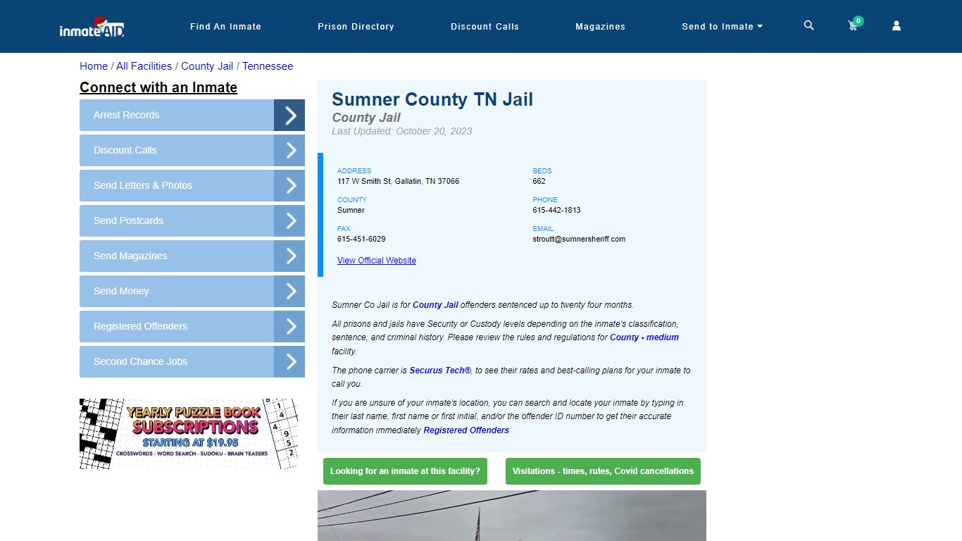Sumner County TN Jail - Inmate Locator - Gallatin, TN